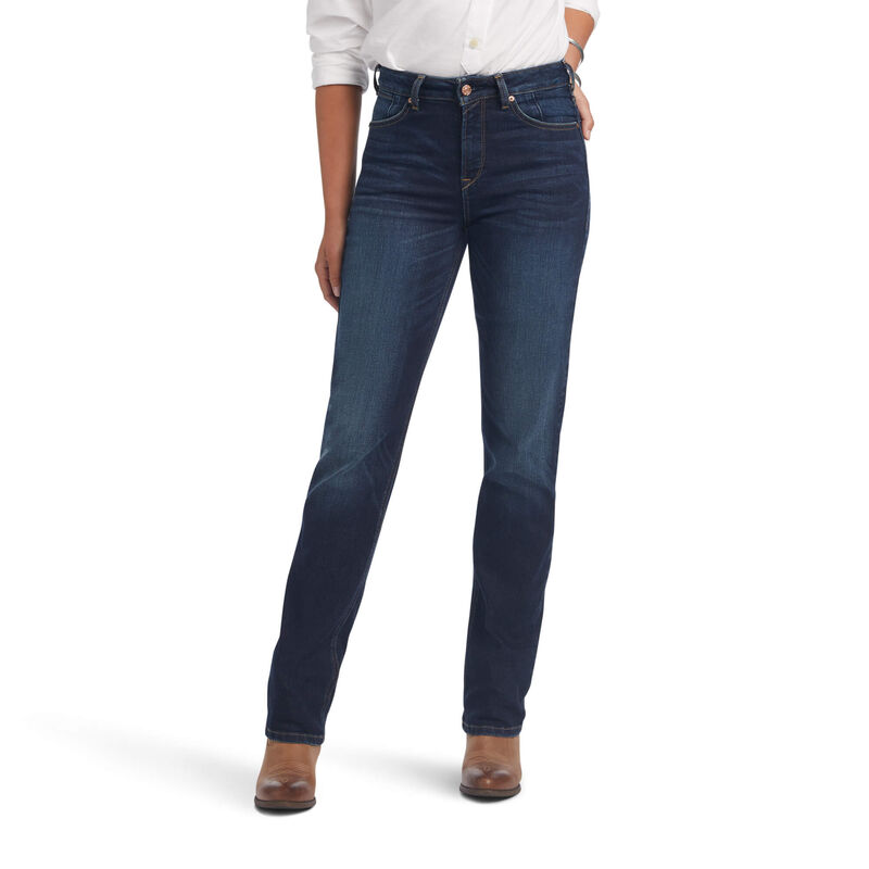 Pantalones Vaqueros Ariat Premium High Rise Stretch Straight Azules Oscuro Mujer - Chile 057-UOJCDX